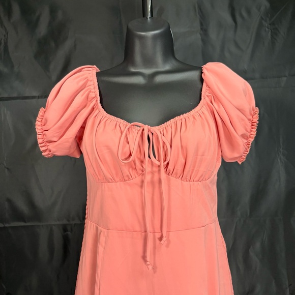 HYFVE Coral Puff Sleeve Midi Dress - Picture 3 of 9